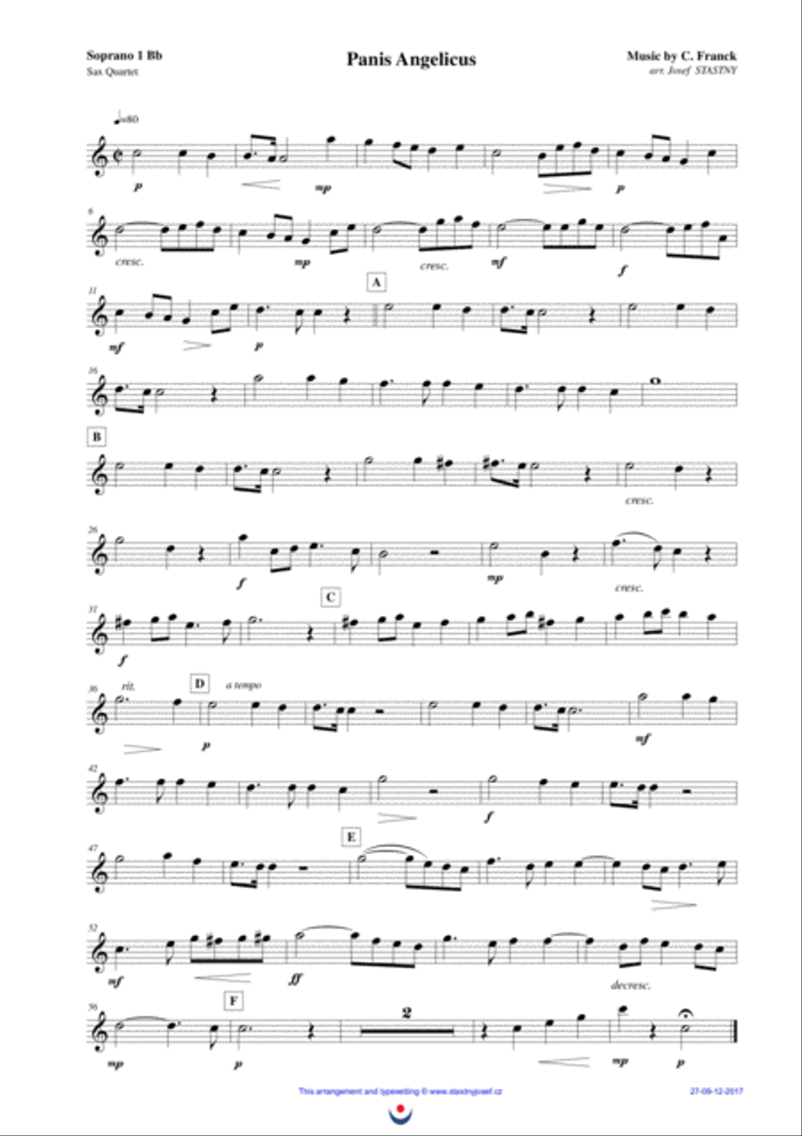 Panis Angelicus (Franck) Woodwind Quartet scores gallery preview page 3