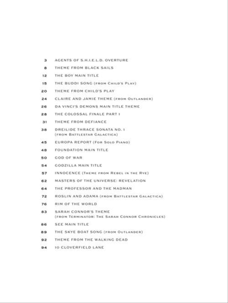 Bear McCreary – Selected Works Piano Solo scores gallery preview page 3