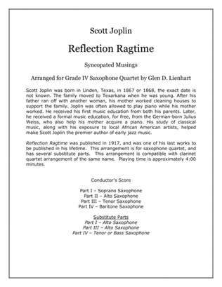 Book cover for Reflection Ragtime (Saxophone)