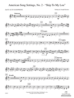 American Song Settings, No. 2: 2nd E-flat Alto Saxophone