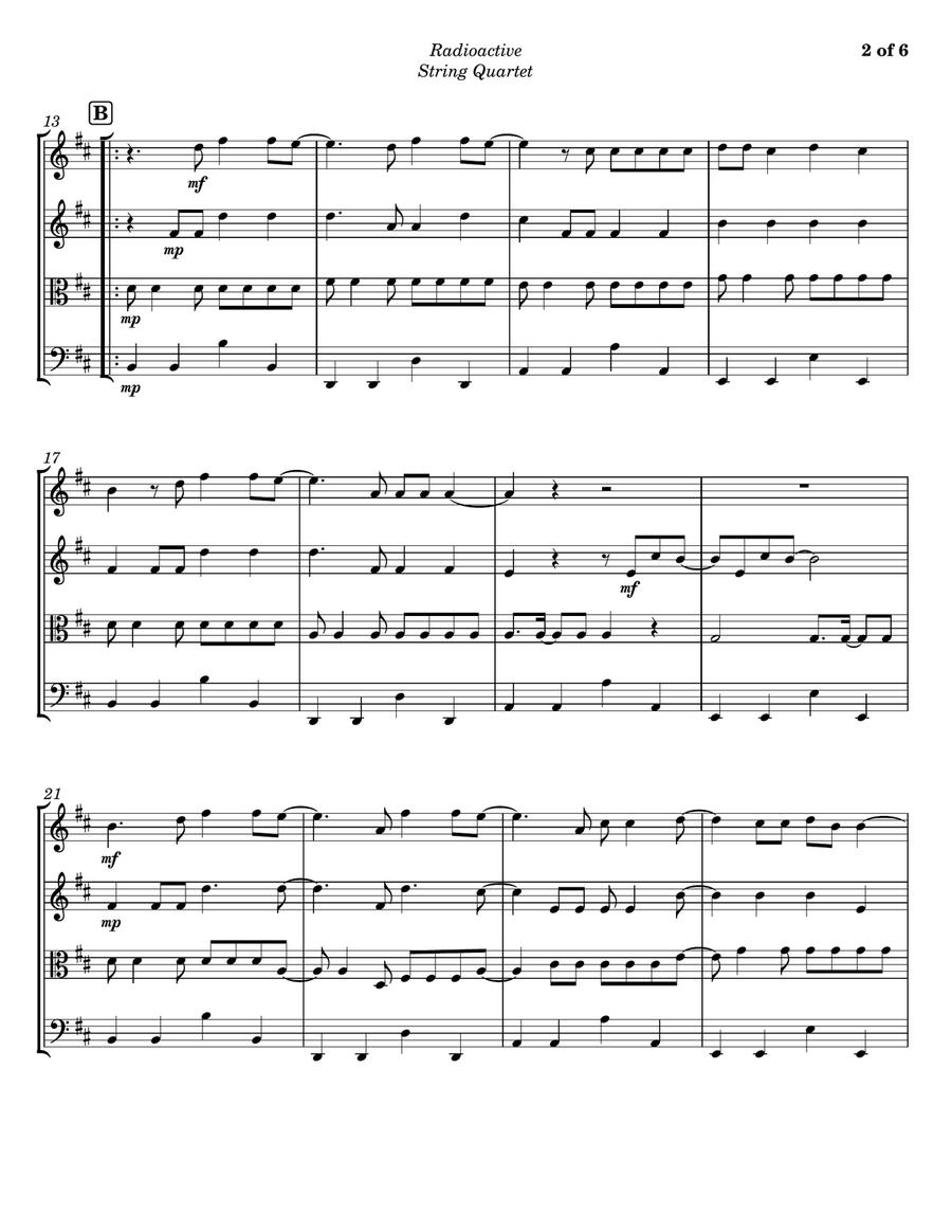 Radioactive String Quartet scores gallery preview page 2