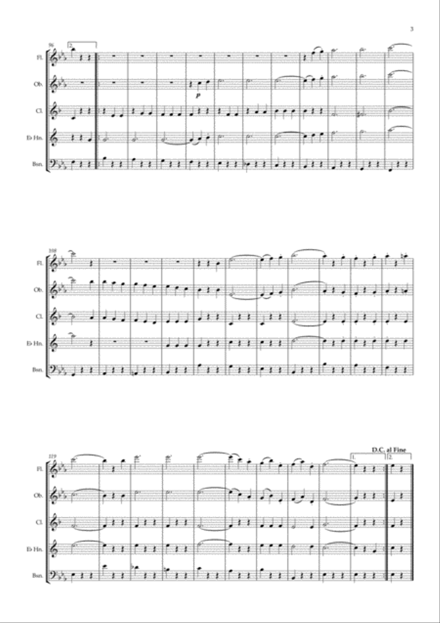 Beethoven: Septet in Eb major Op.20 Mvt.V Scherzo - wind quintet Woodwind Quintet scores gallery preview page 4
