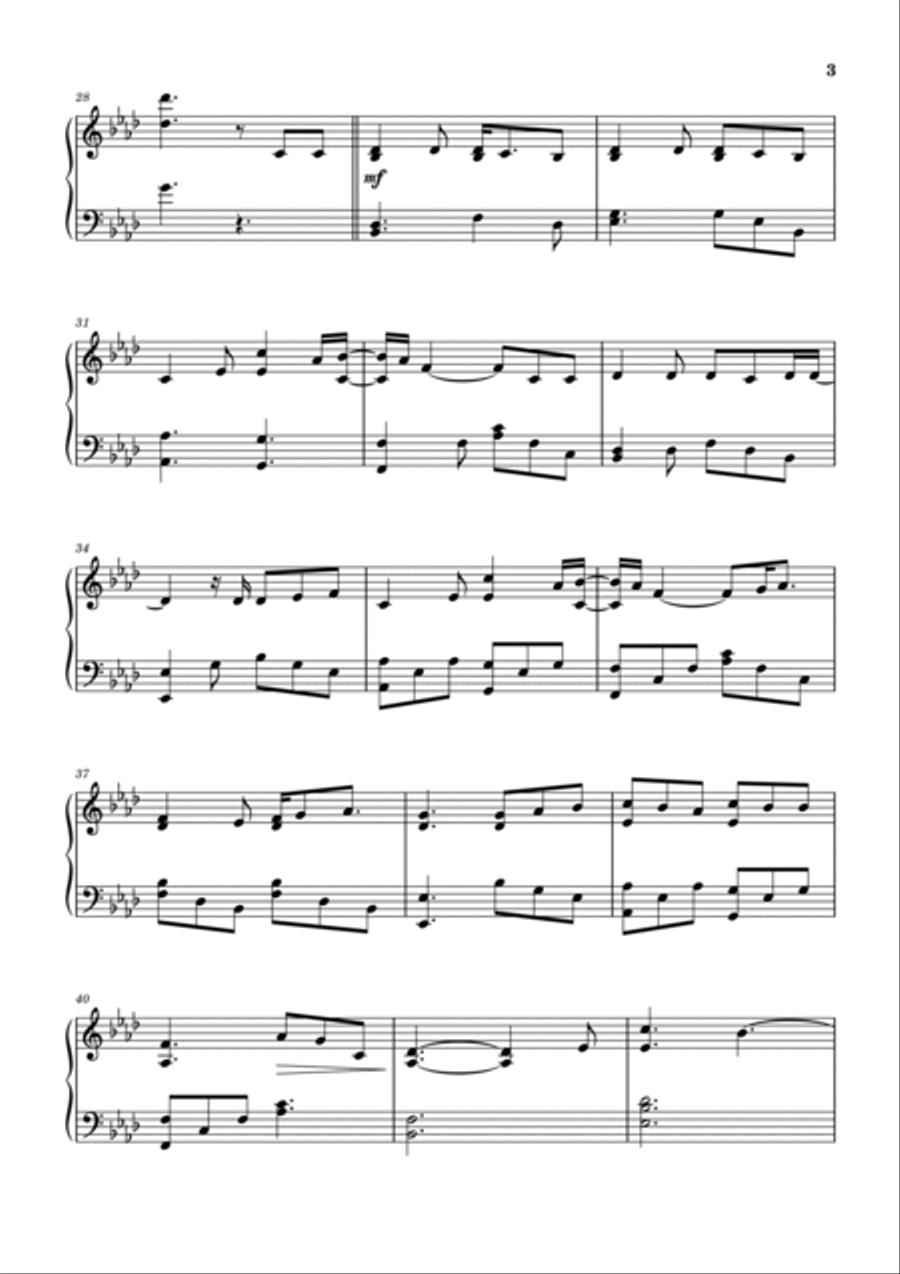 Glimpse Of Us Piano Solo scores gallery preview page 4