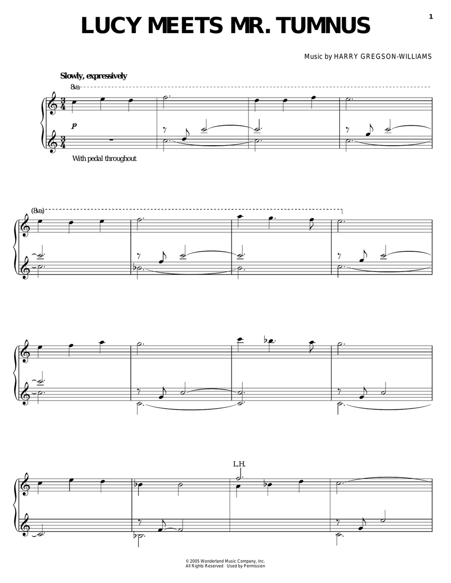 Lucy Meets Mr. Tumnus Lucy Meets Mr. Tumnus Piano, Vocal, Guitar scores gallery preview page 1