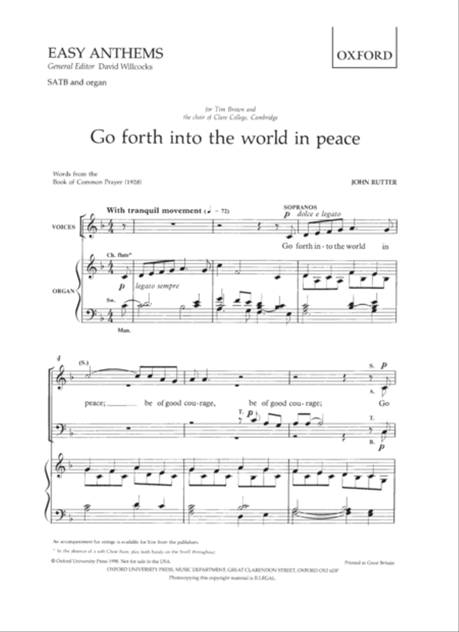 Go forth into the world in peace 4-Part scores gallery preview page 1