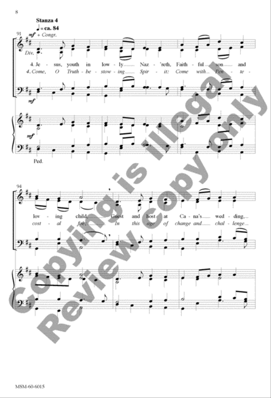 Sound the Bell of Holy Freedom: Come to Us, O Holy Spirit 4-Part scores gallery preview page 19