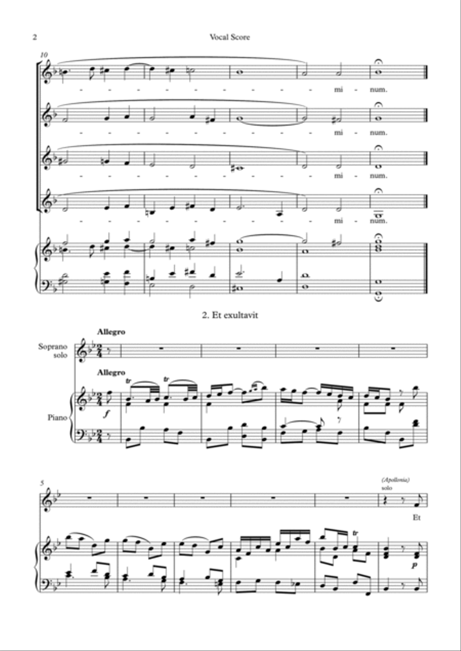 Vivaldi: Magnificat in G minor RV611, (SA soli, SSAA choir, vocal score) SSAA scores gallery preview page 4