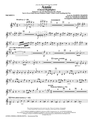 Annie (Choral Highlights) (arr. Roger Emerson) - Bb Trumpet 1