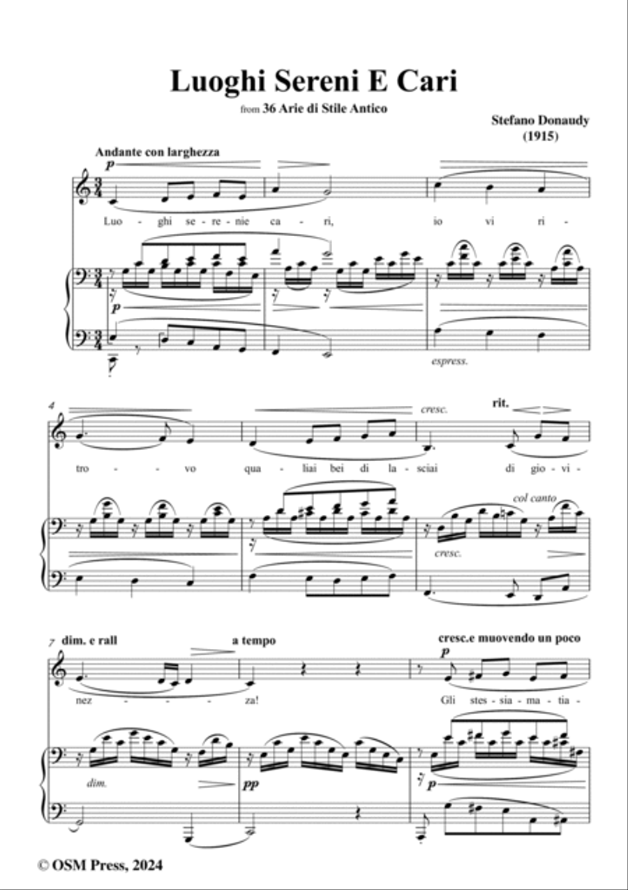 Donaudy-Luoghi Sereni E Cari,in C Major Voice scores gallery preview page 2