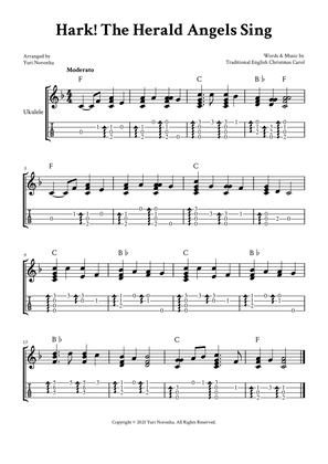 Hark! The Herald Angels Sing - Fingerstyle Ukulele (F Major with TAB)