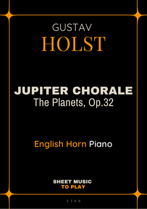 Jupiter Chorale from The Planets - English Horn and Piano (Full Score and Parts)