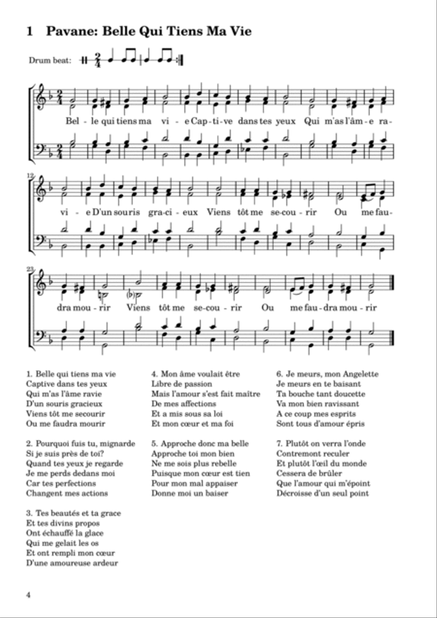 Selections from Thoinot Arbeau's Orchésographie arranged for ukulele Baritone Ukulele scores gallery preview page 6