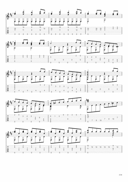 Marriage of Figaro Overture by Wolfgang Amadeus Mozart (Solo Fingerstyle Guitar Tab) image number null