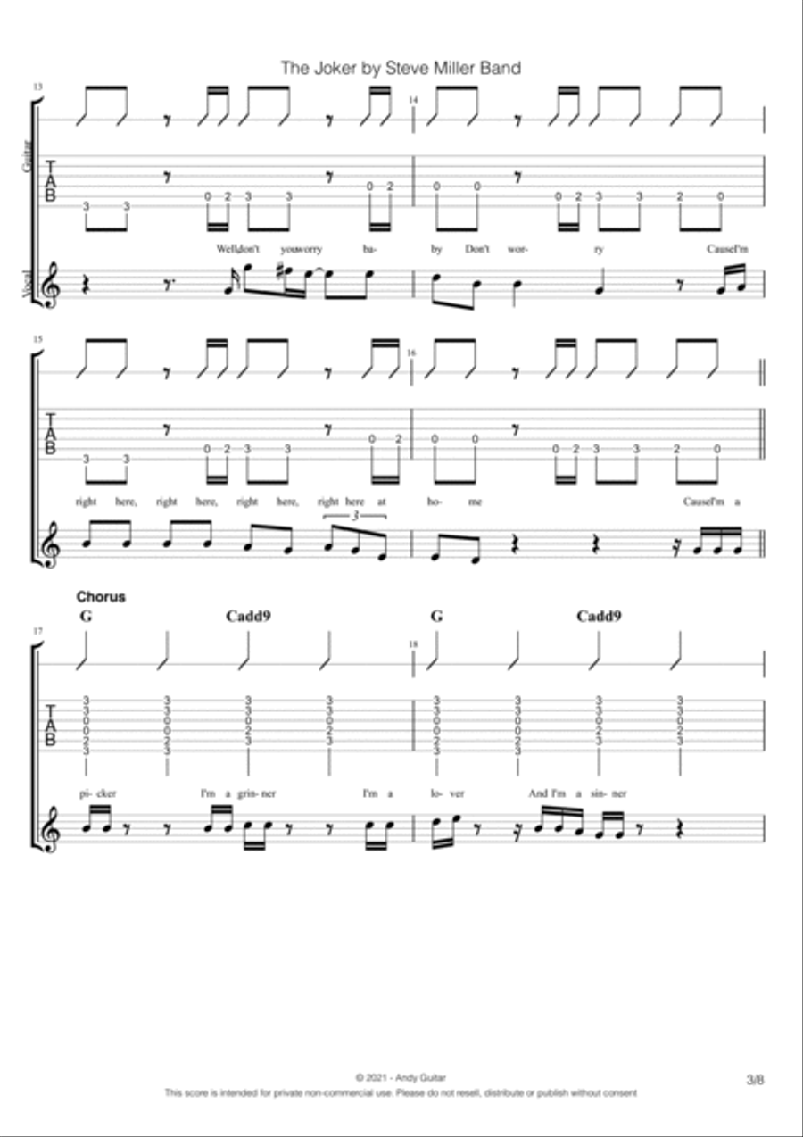 The Joker Guitar scores gallery preview page 3