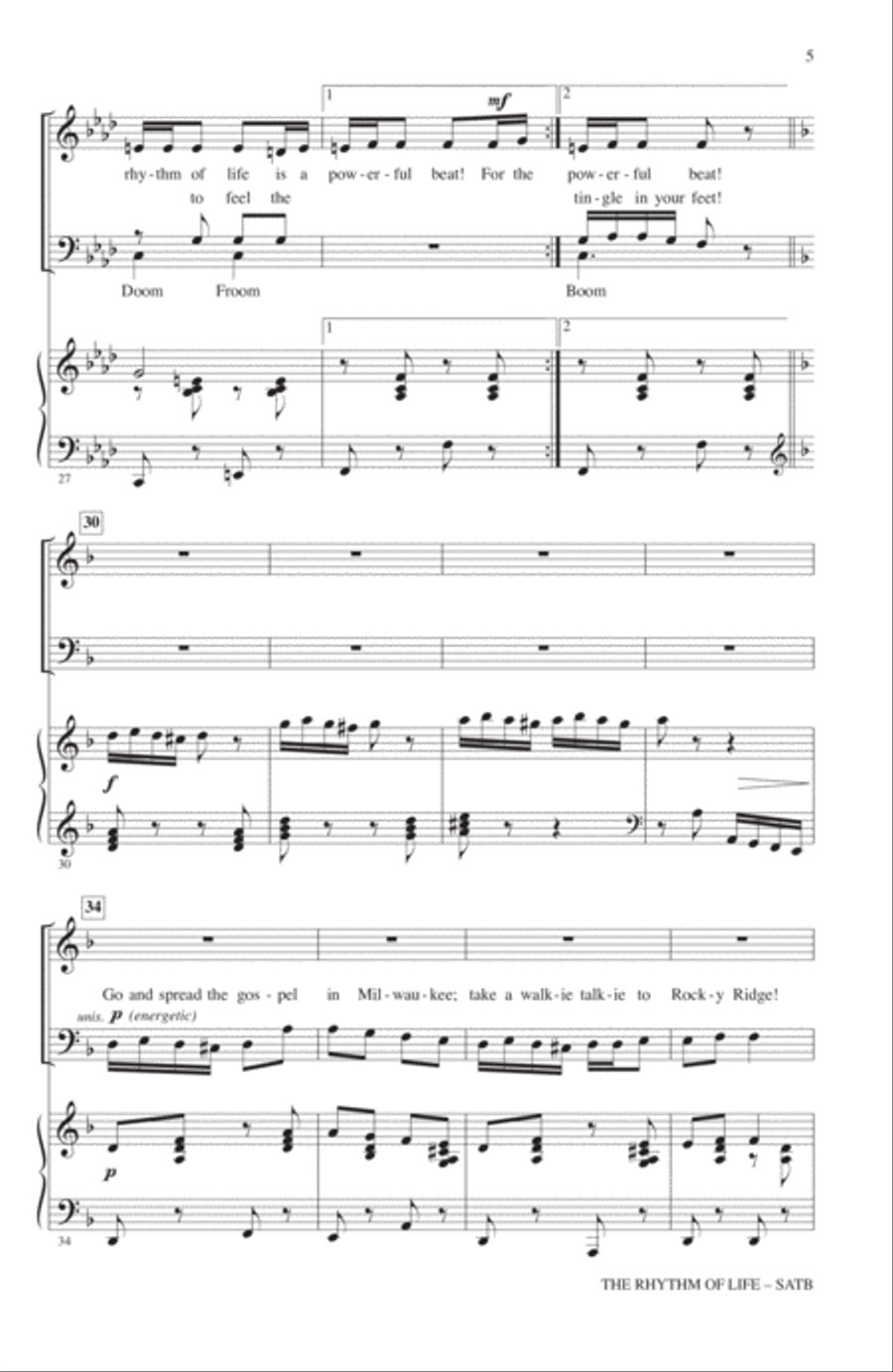 The Rhythm Of Life (from Sweet Charity) (arr. John Leavitt) 4-Part scores gallery preview page 4