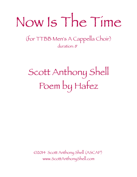 Now Is the Time (Poem by Hafez) image number null