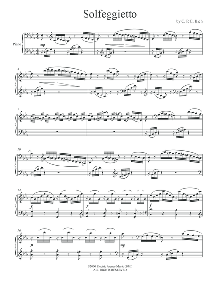 Solfeggietto (CPE Bach) 2-Piano Version (Jeffrey Reid Baker) 2nd Piano image number null