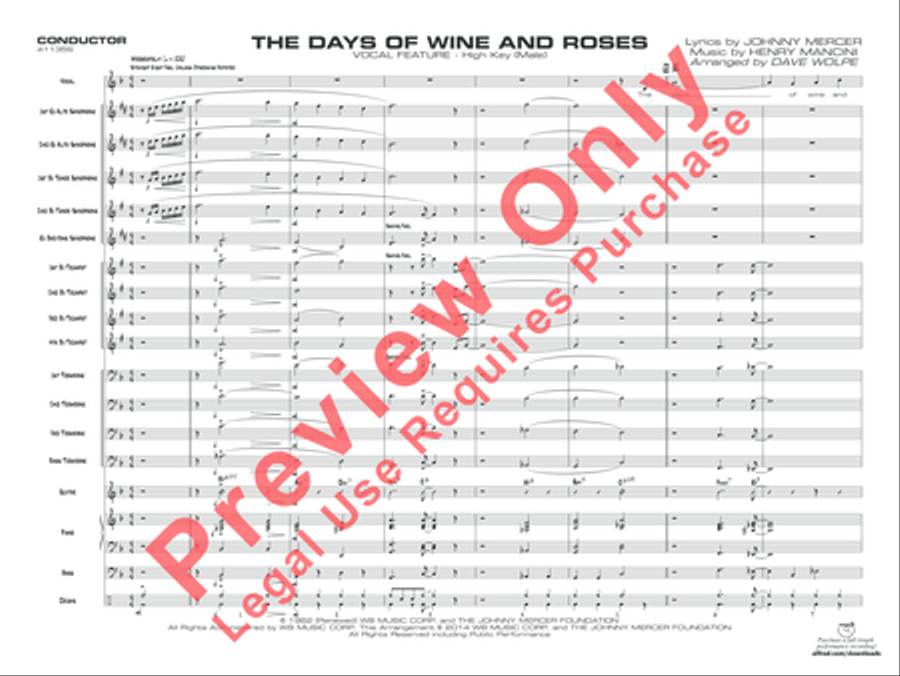 The Days of Wine and Roses Jazz Ensemble scores gallery preview page 22