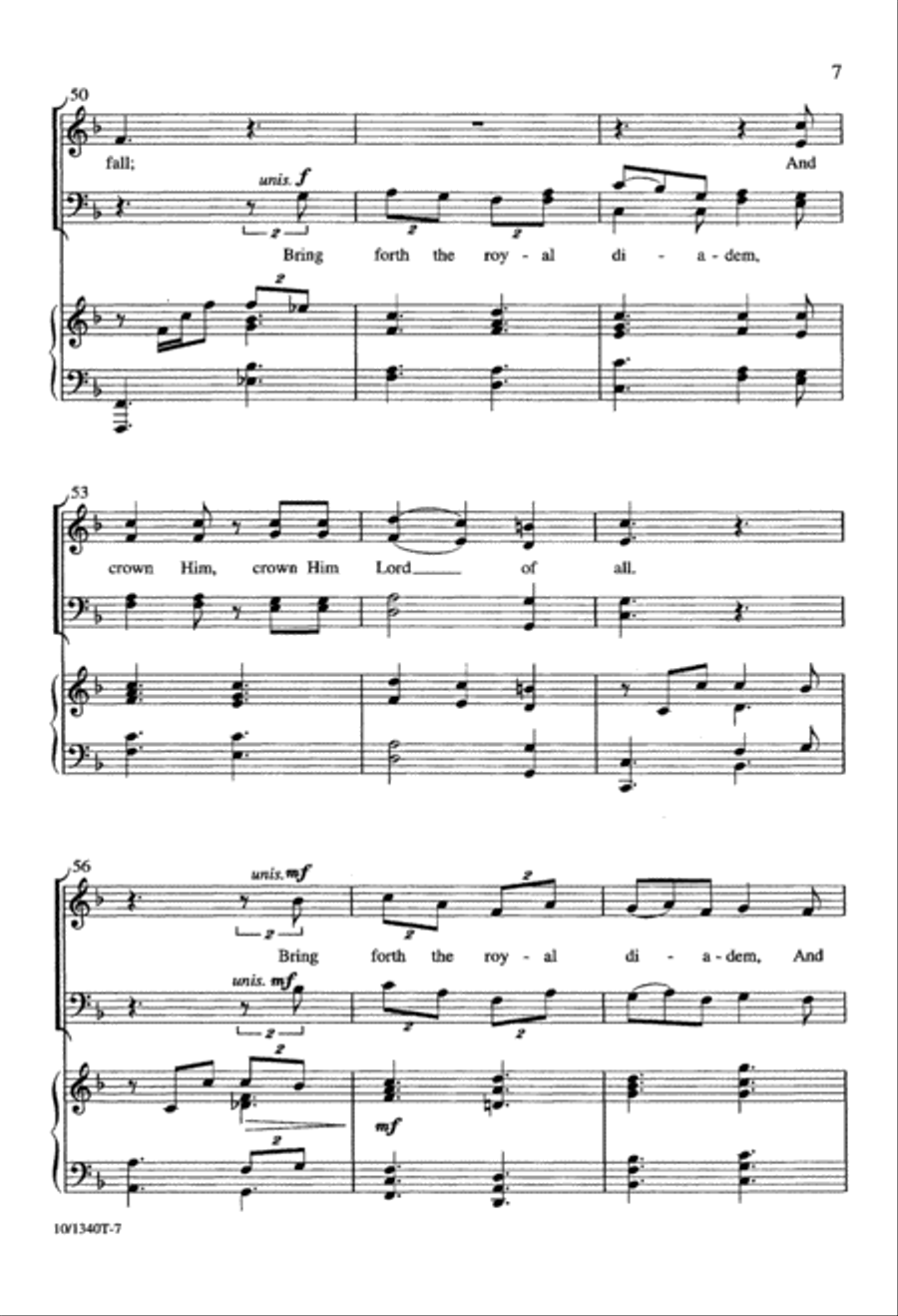 Crown Him Lord of All 4-Part scores gallery preview page 7