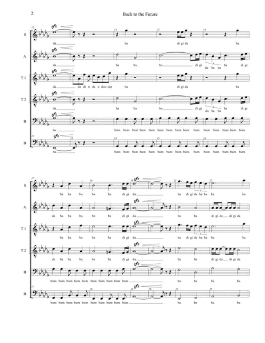 Back To The Future Overture Divisi scores gallery preview page 2