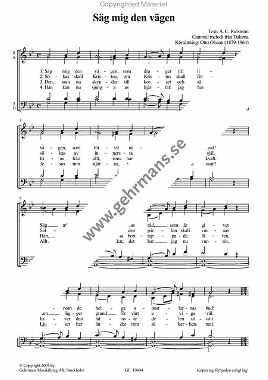 Sag mig den vagen Sag mig den vagen 4-Part scores gallery preview page 2