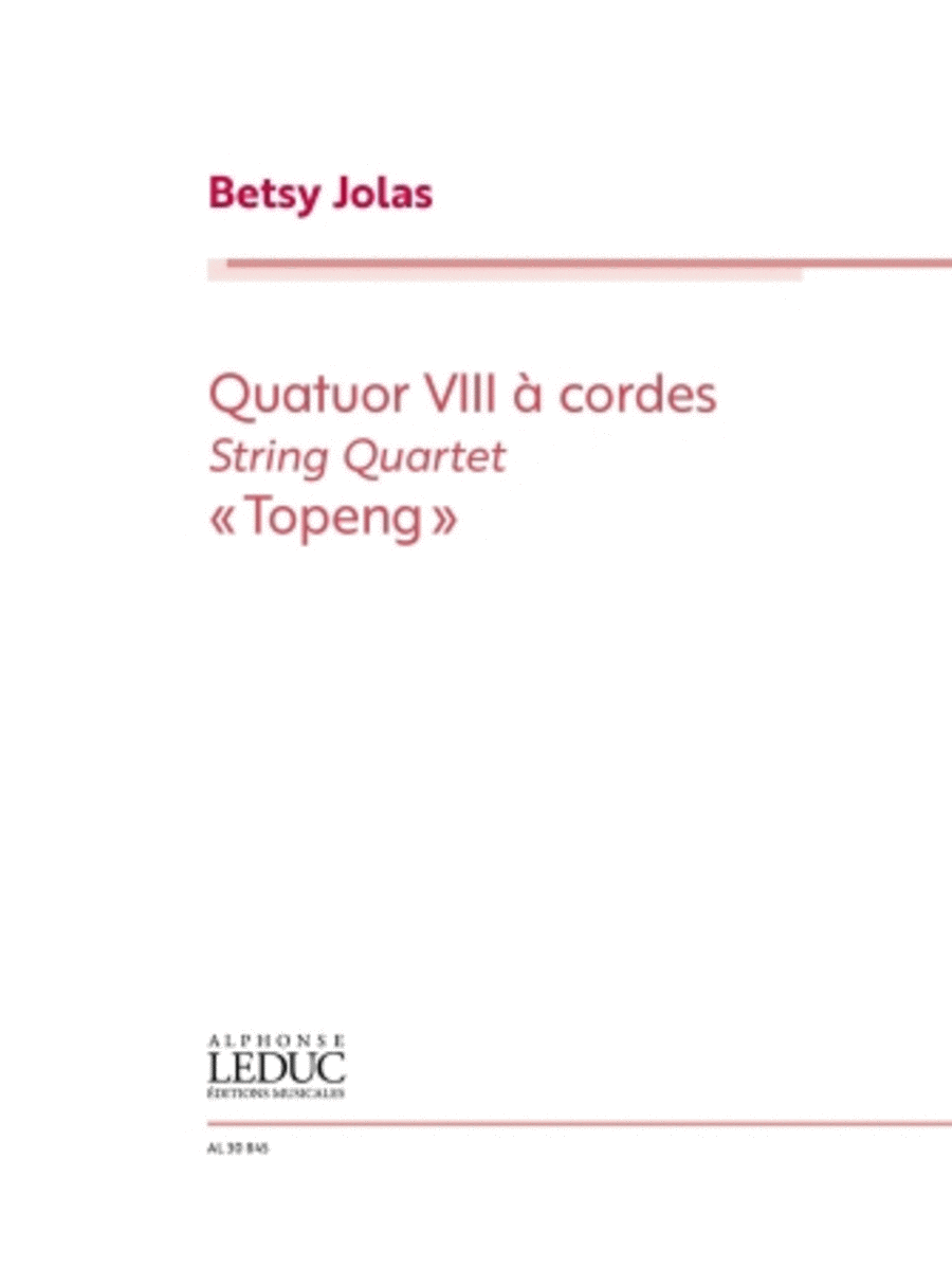 String Quartet No. 8 “Topeng” (Score and Parts) String Quartet scores gallery preview page 1