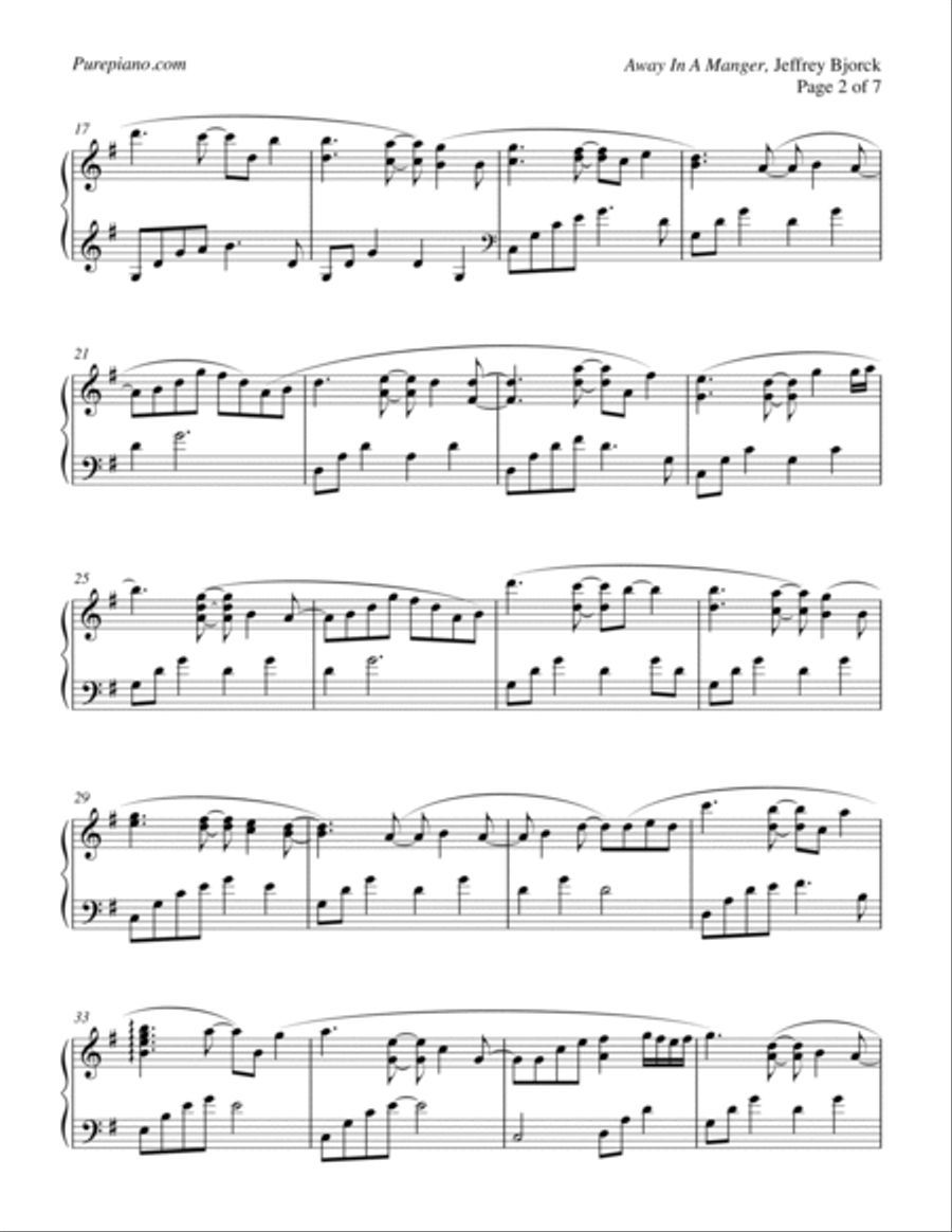 Away in a Manger Piano Solo scores gallery preview page 2
