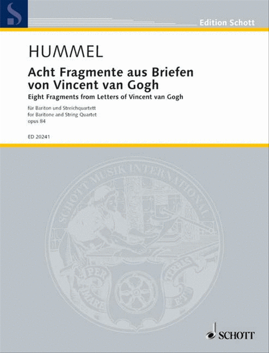 Eight Fragments from Letters of Vincent van Gogh String Quartet scores gallery preview page 1