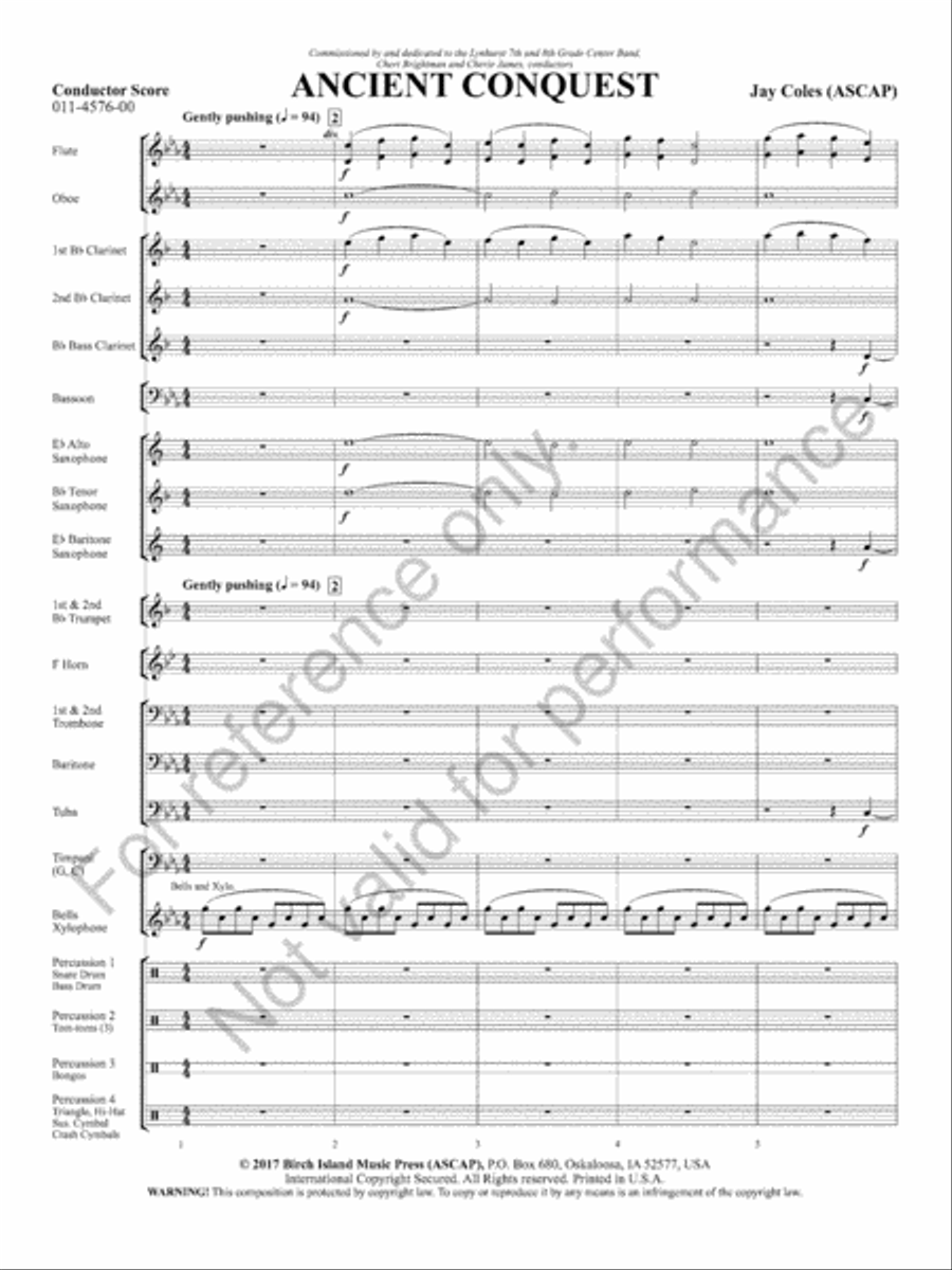 Ancient Conquest Concert Band scores gallery preview page 4
