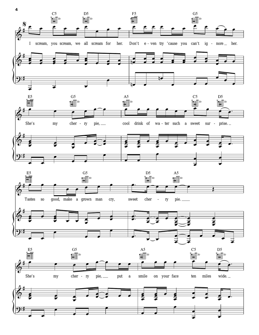 Cherry Pie Cherry Pie Piano, Vocal, Guitar scores gallery preview page 4