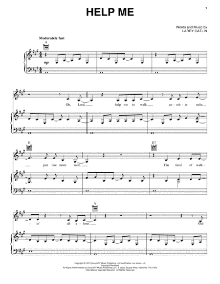 Help Me by Johnny Cash Piano, Vocal, Guitar - Digital Sheet Music