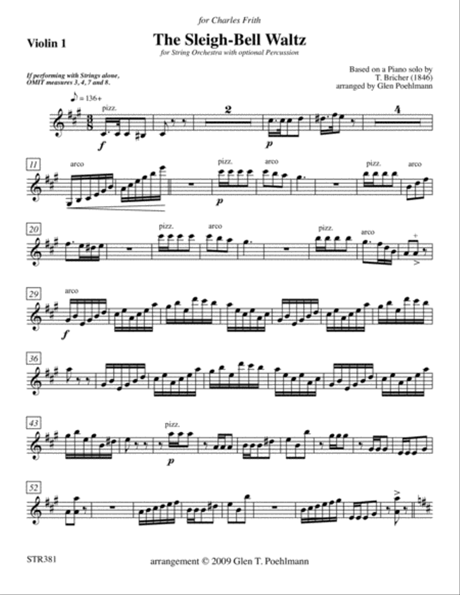 THE SLEIGH-BELL WALTZ for STRING ORCHESTRA with optional Percussion String Orchestra scores gallery preview page 6