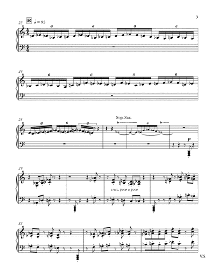 glitter-in-G, not gold for Alto Saxophone, Tenor Saxophone and Piano - Piano Part Small Ensemble scores gallery preview page 3