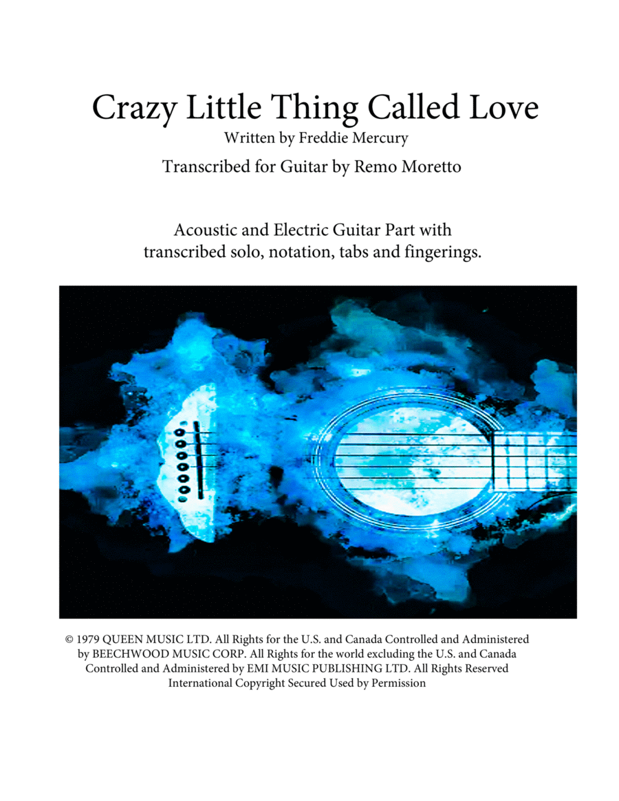 Crazy Little Thing Called Love Guitar Tablature scores gallery preview page 1
