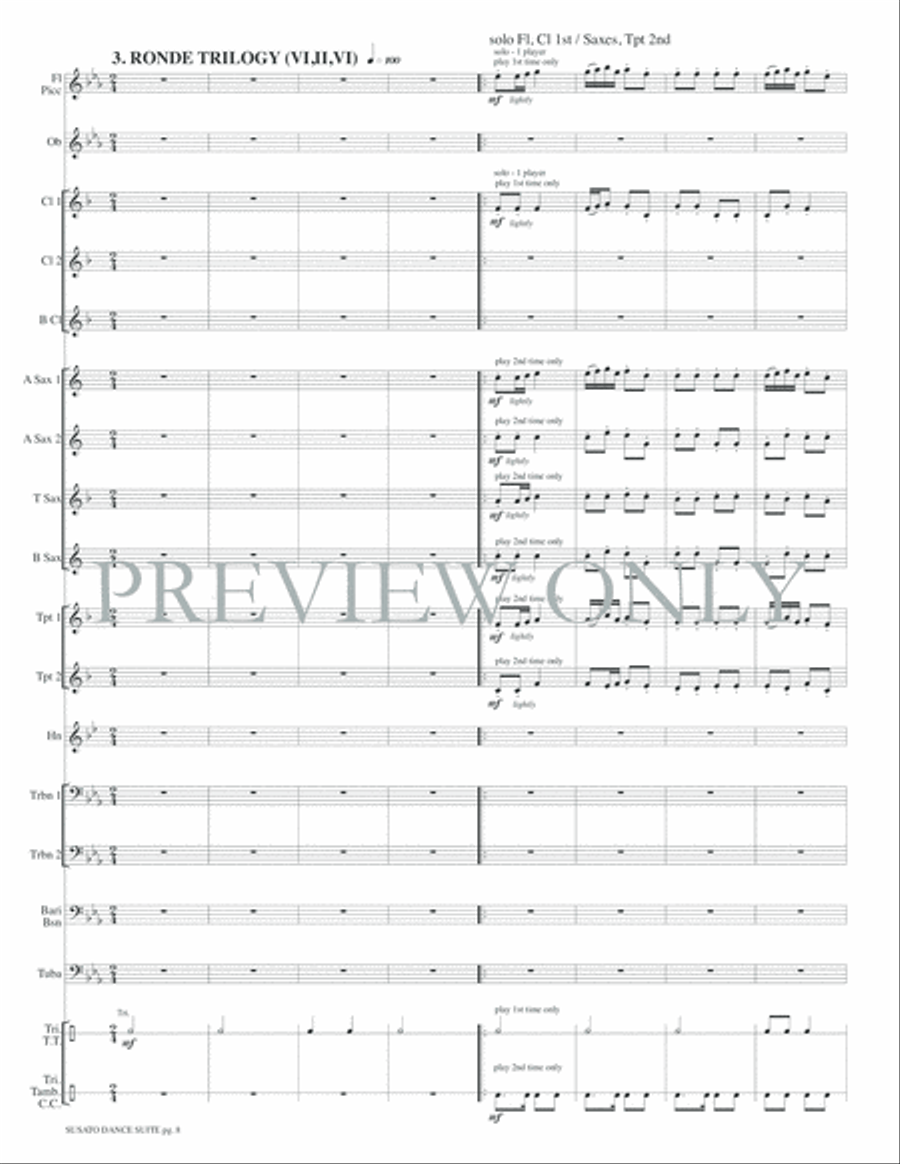 Susato Dance Suite (from Danserye) Concert Band scores gallery preview page 11