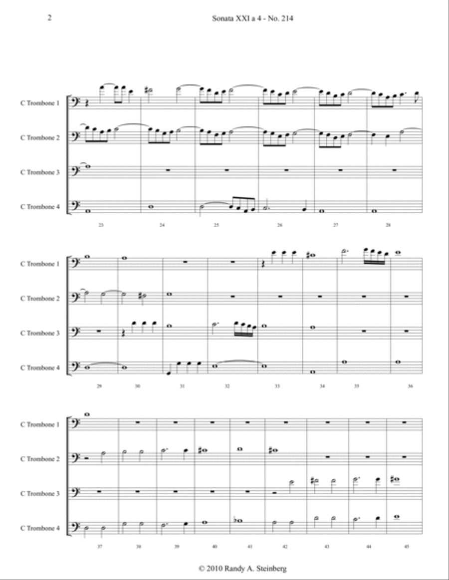 Sonata XXI a 4 - No. 214 Brass Ensemble scores gallery preview page 5