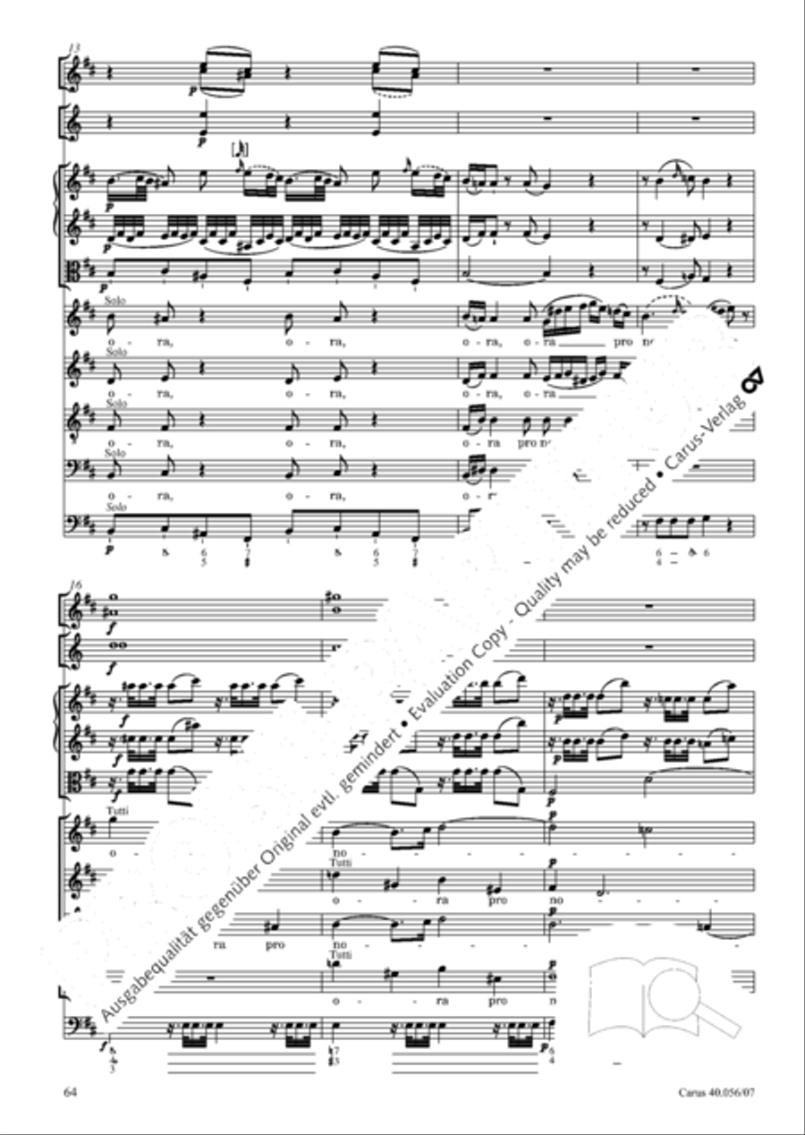 Litaniae Lauretanae in B und D Litaniae Lauretanae in B und D Orchestra scores gallery preview page 65