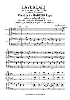DAYBREAK! A Warm-up for flutes - Version 2 (Harder keys)