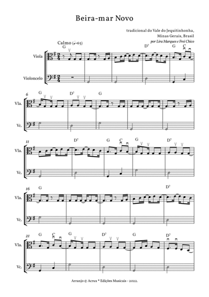 Beira-mar Novo [ for viola and cello with chords ] image number null