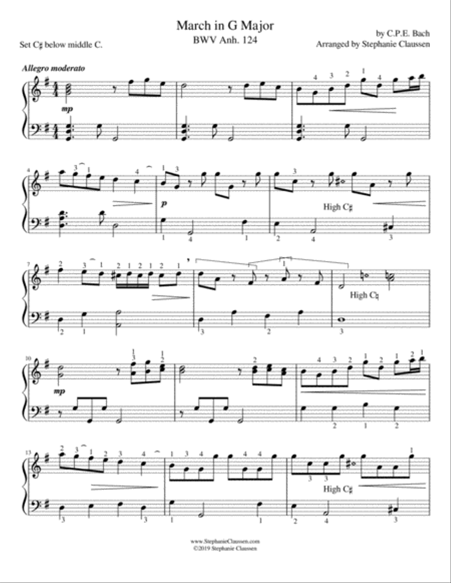 March in G Major (Lever harp) Celtic Harp scores gallery preview page 2