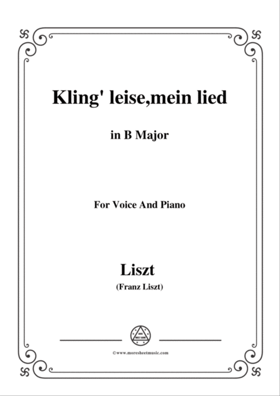 Liszt-Kling' leise,mein lied in B Major,for Voice and Piano Voice Solo scores gallery preview page 1