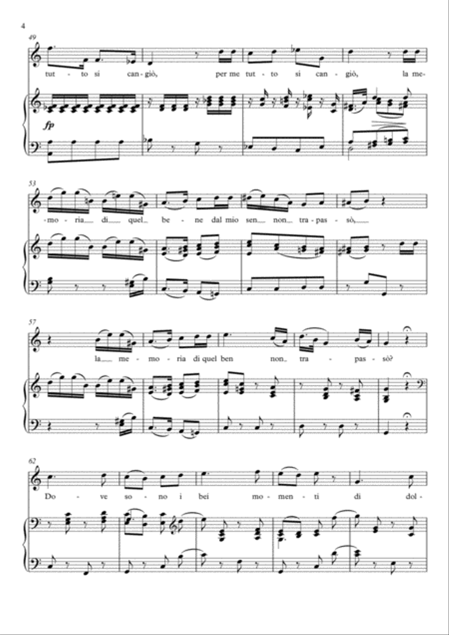 Dove sono i bei momenti - Le nozze di Figaro (C Major) Soprano Voice scores gallery preview page 5