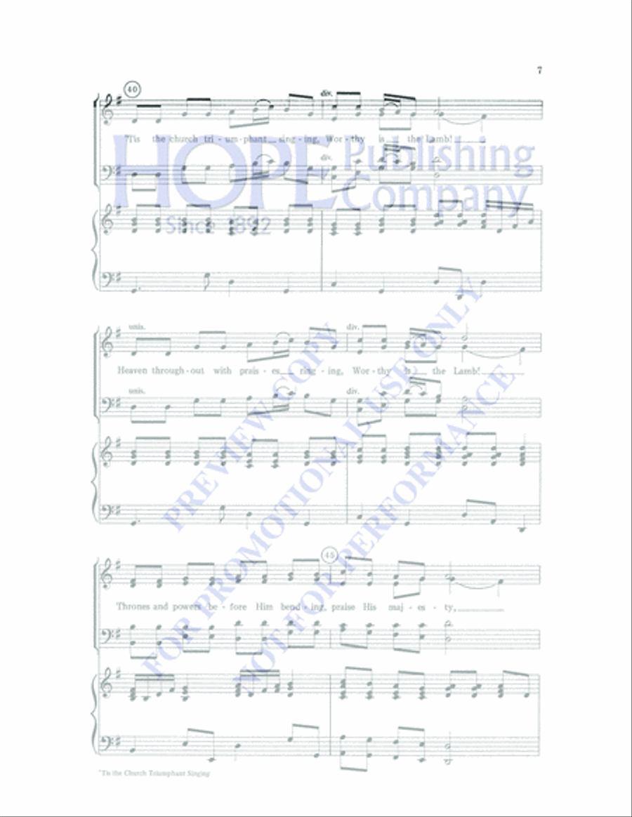 Tis the Church Triumphant Singing 4-Part scores gallery preview page 7