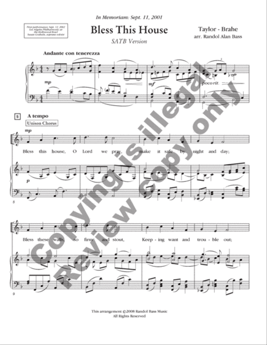 Bless this House 4-Part scores gallery preview page 3