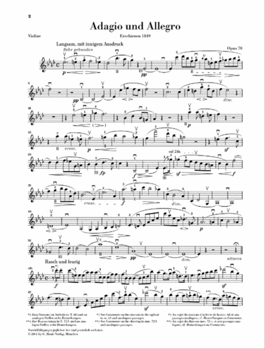 Adagio and Allegro, Op. 70 Violin Solo scores gallery preview page 4