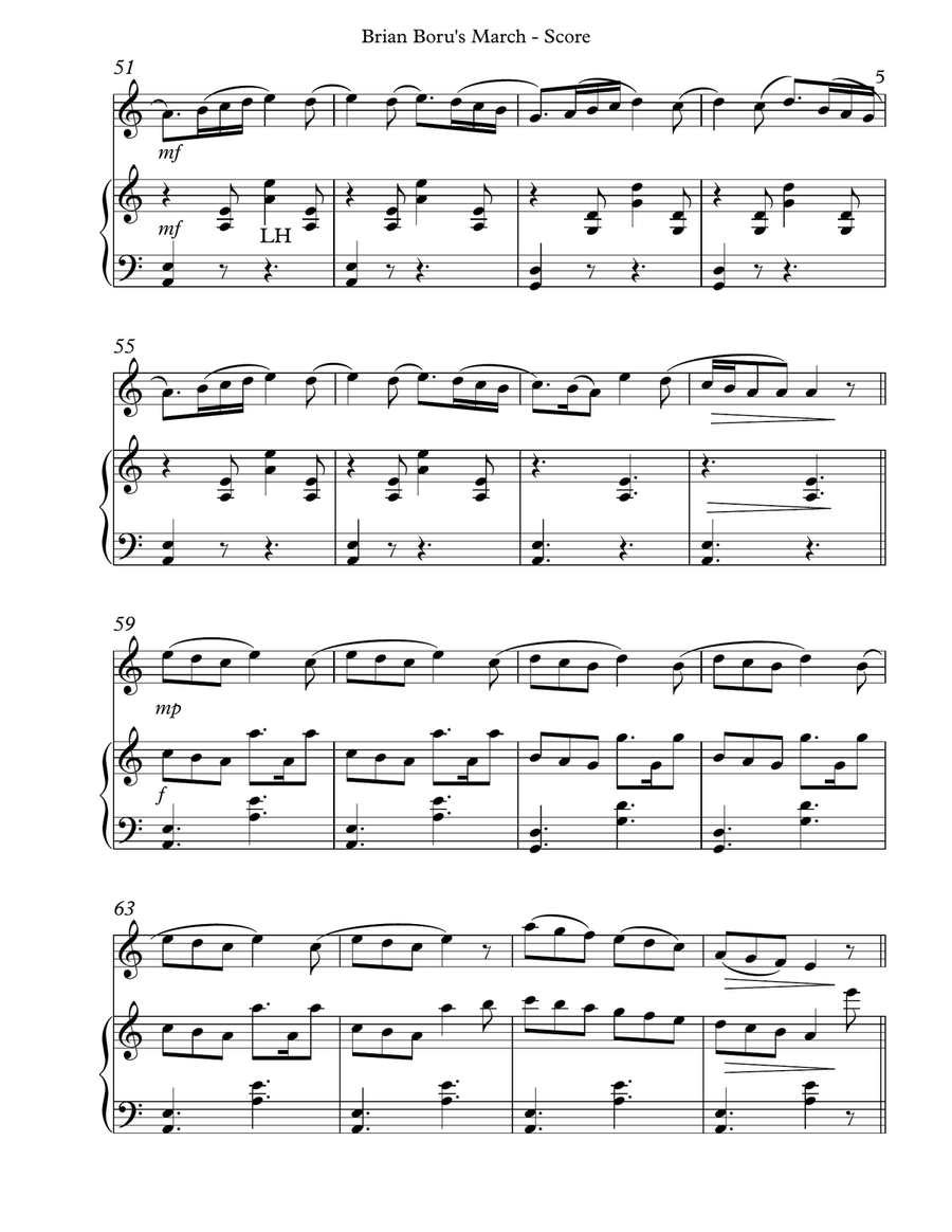 Brian Boru’s March, Duet for Oboe and Harp Oboe scores gallery preview page 5