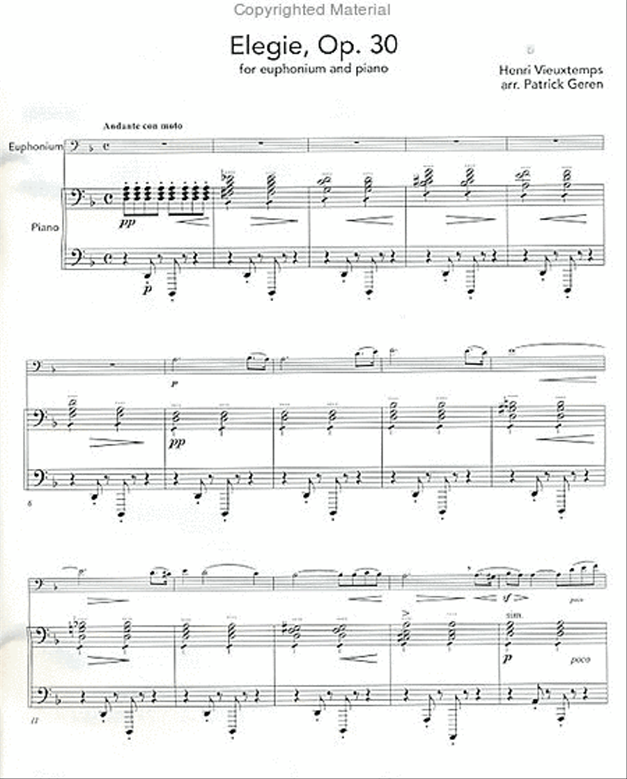 Elegie, Op. 30 Elegie, Op. 30 Euphonium scores gallery preview page 2
