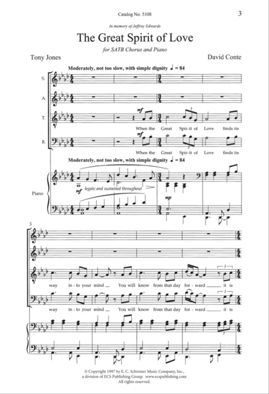 The Great Spirit of Love 4-Part scores gallery preview page 3