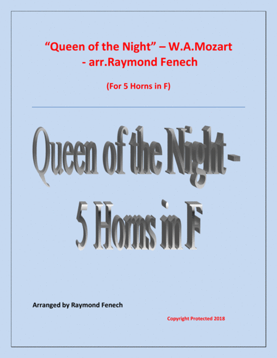 Queen of the Night - From the Magic Flute - 5 Horns in F Quintet image number null