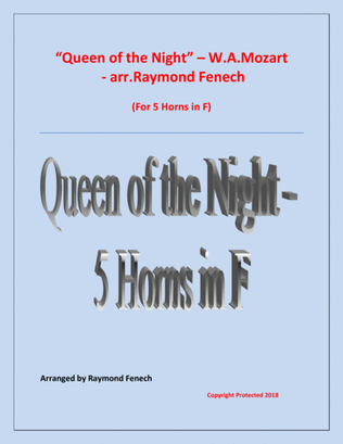 Queen of the Night - From the Magic Flute - 5 Horns in F Quintet